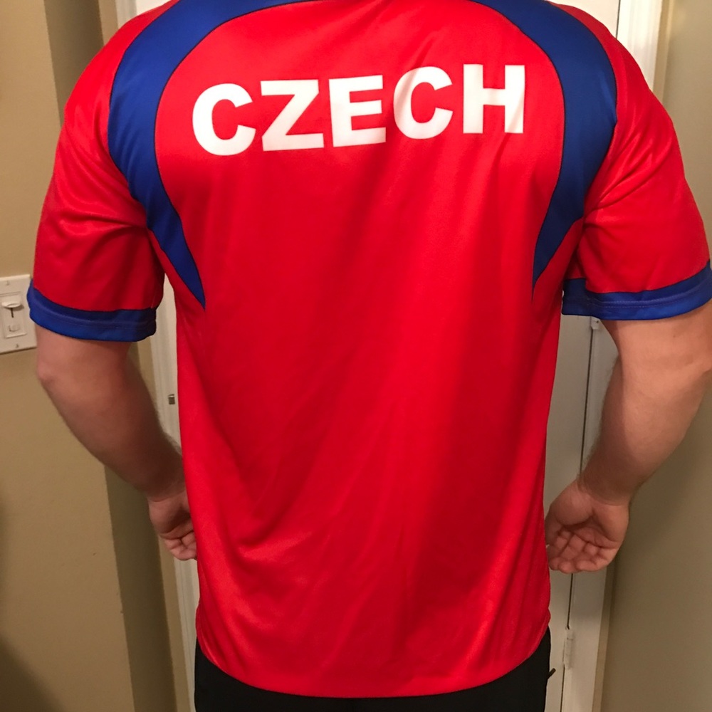Czech made.  jersey polo.